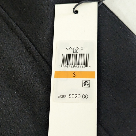 Calvin Klein Women's Asymmetric Front Zipper Black Coat Wool Size S Brand New - Picture 8 of 12